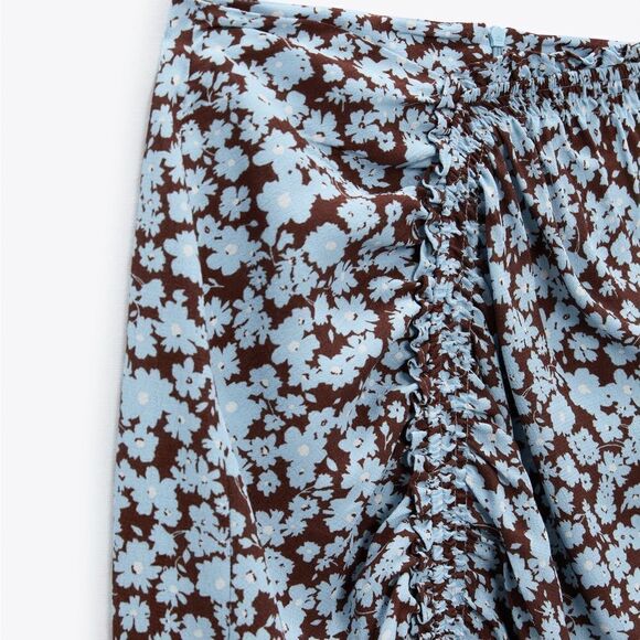 Zara DRAPED FLORAL PRINT SKIRT - Picture 3 of 8